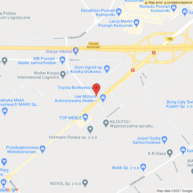 Lokalizacja Toyota Poznań - Komorniki
